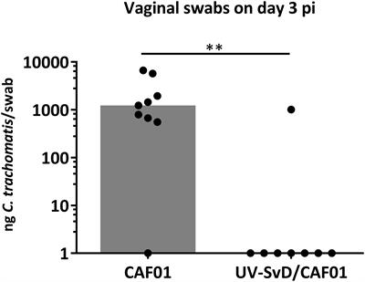 Genital Infiltrations of CD4+ and CD8+ T Lymphocytes, IgA+ and IgG+ Plasma Cells and Intra-Mucosal Lymphoid Follicles Associate With Protection Against Genital Chlamydiatrachomatis Infection in Minipigs Intramuscularly Immunized With UV-Inactivated Bacteria Adjuvanted With CAF01